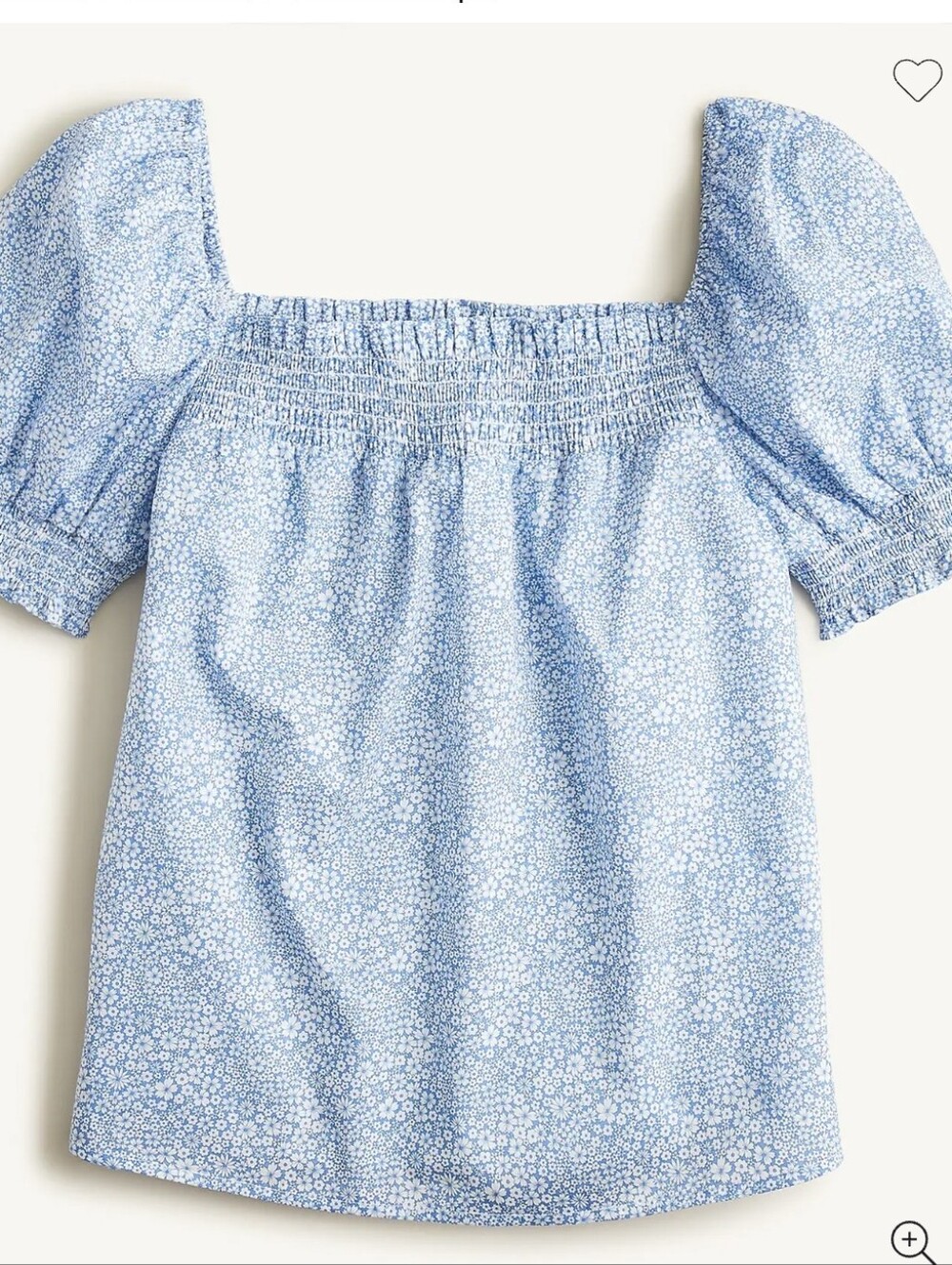 J. Crew Puff Sleeve Organic Cotton Top In Liberty Jacqueline's Blossom Size XS